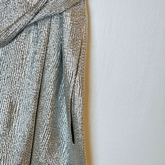 Sabina Musayev Anthro Gold Tiny Tile Raised Texture Blouson Dress & Waist Tie, M - Picture 5 of 12